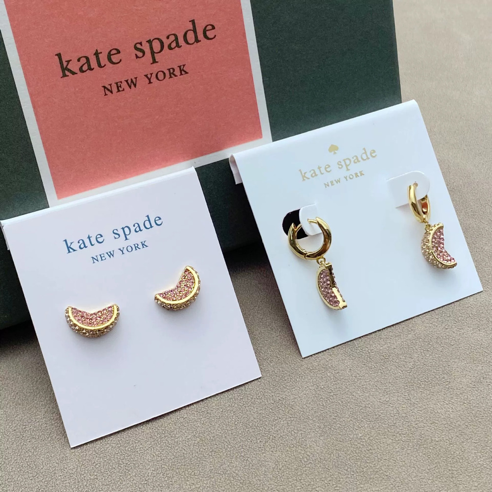 kate spade Trendy Full Diamond Watermelon Earrings Summer